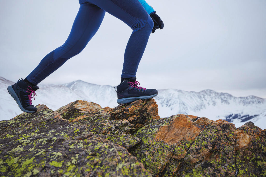 A Women Wearing Columbia Women Black TRAILSTORM MID WATERPROOF OMNI HEAT