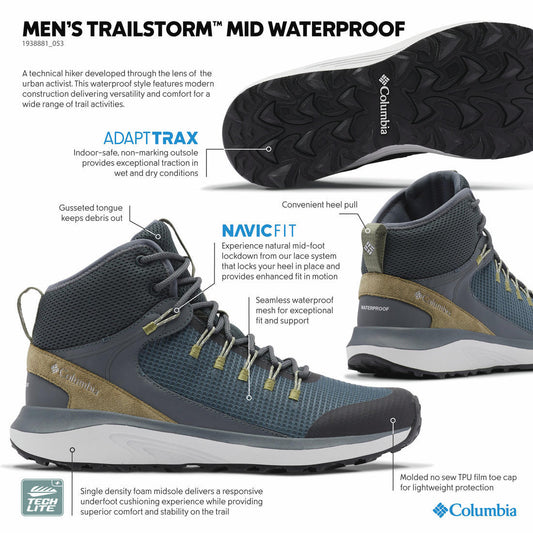 Columbia Men Grey TRAILSTORM MID WATERPROOF