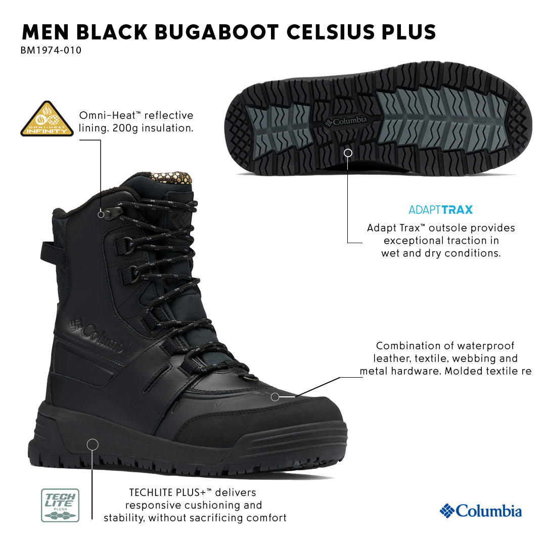 Columbia Men Black BUGABOOT CELSIUS PLUS