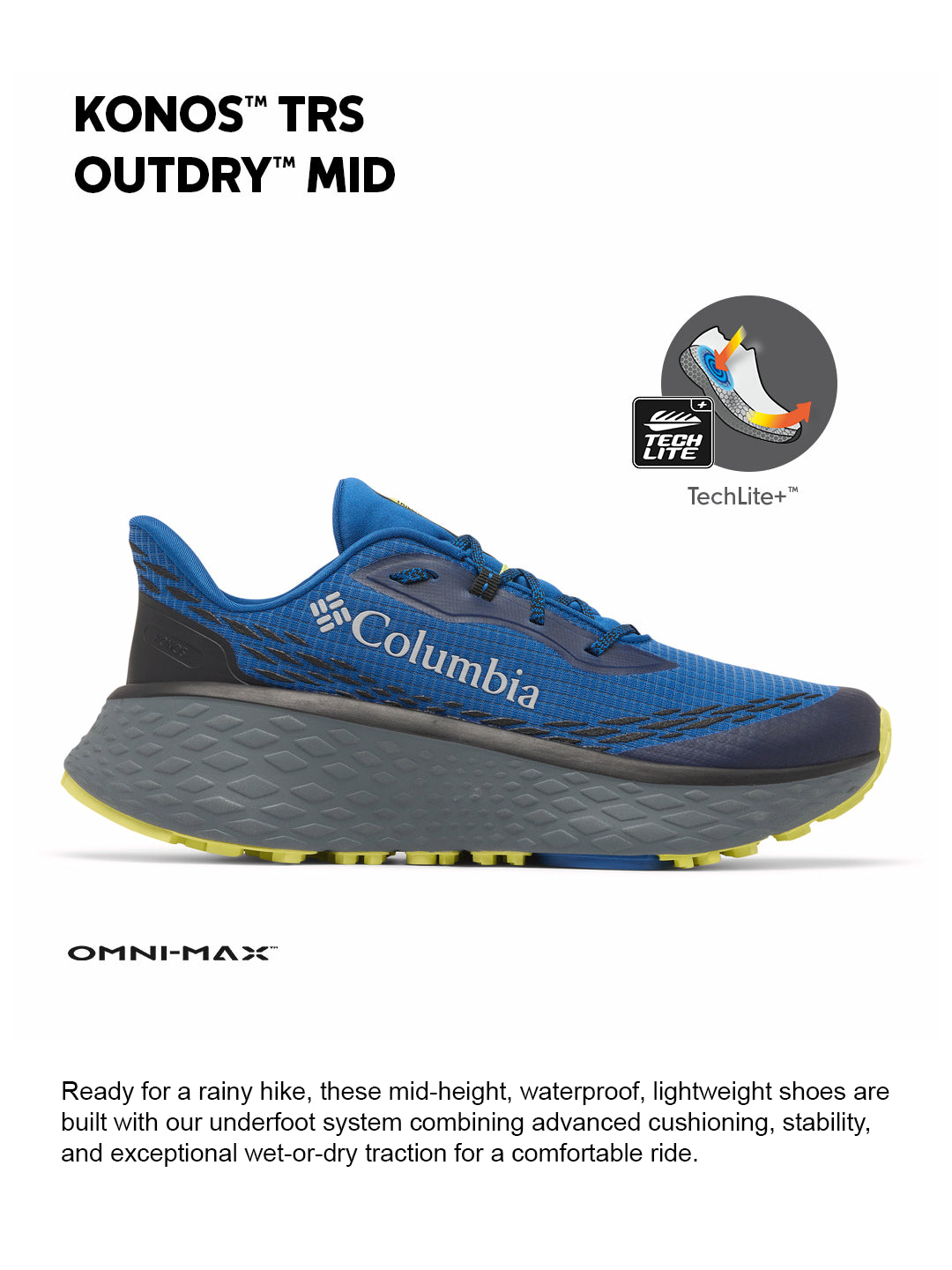 Columbia Men Blue OmniMax Konos Trillium ATR Trail Running Shoes