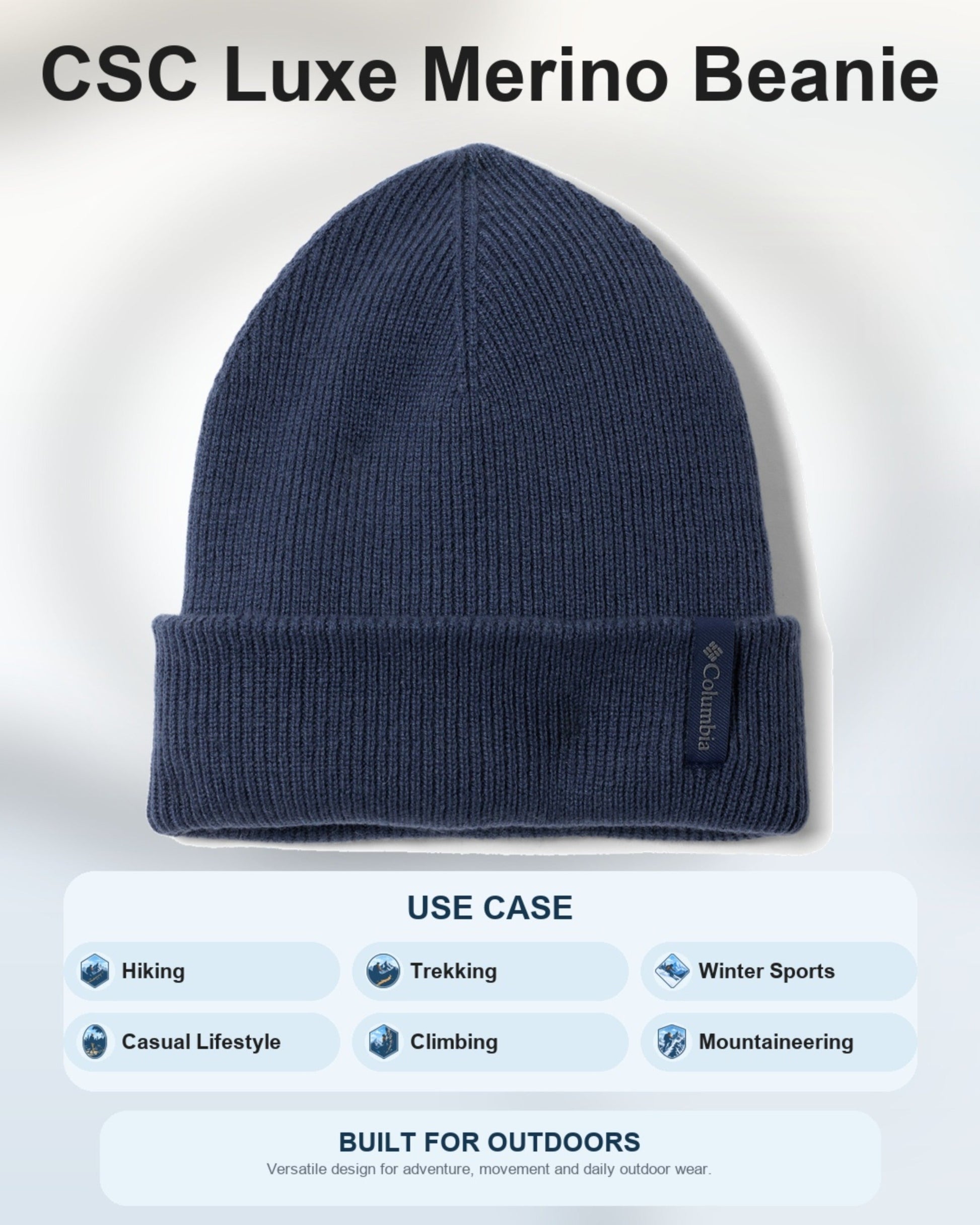 Columbia Women Blue CSC Luxe Merino Beanie