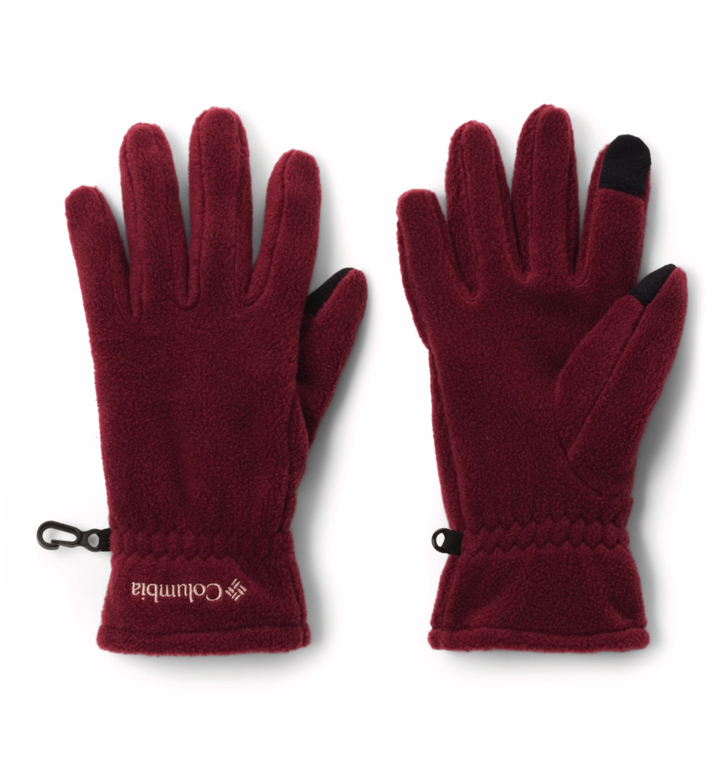 Columbia Womens Maroon  W Benton Springs II Fleece Gloves