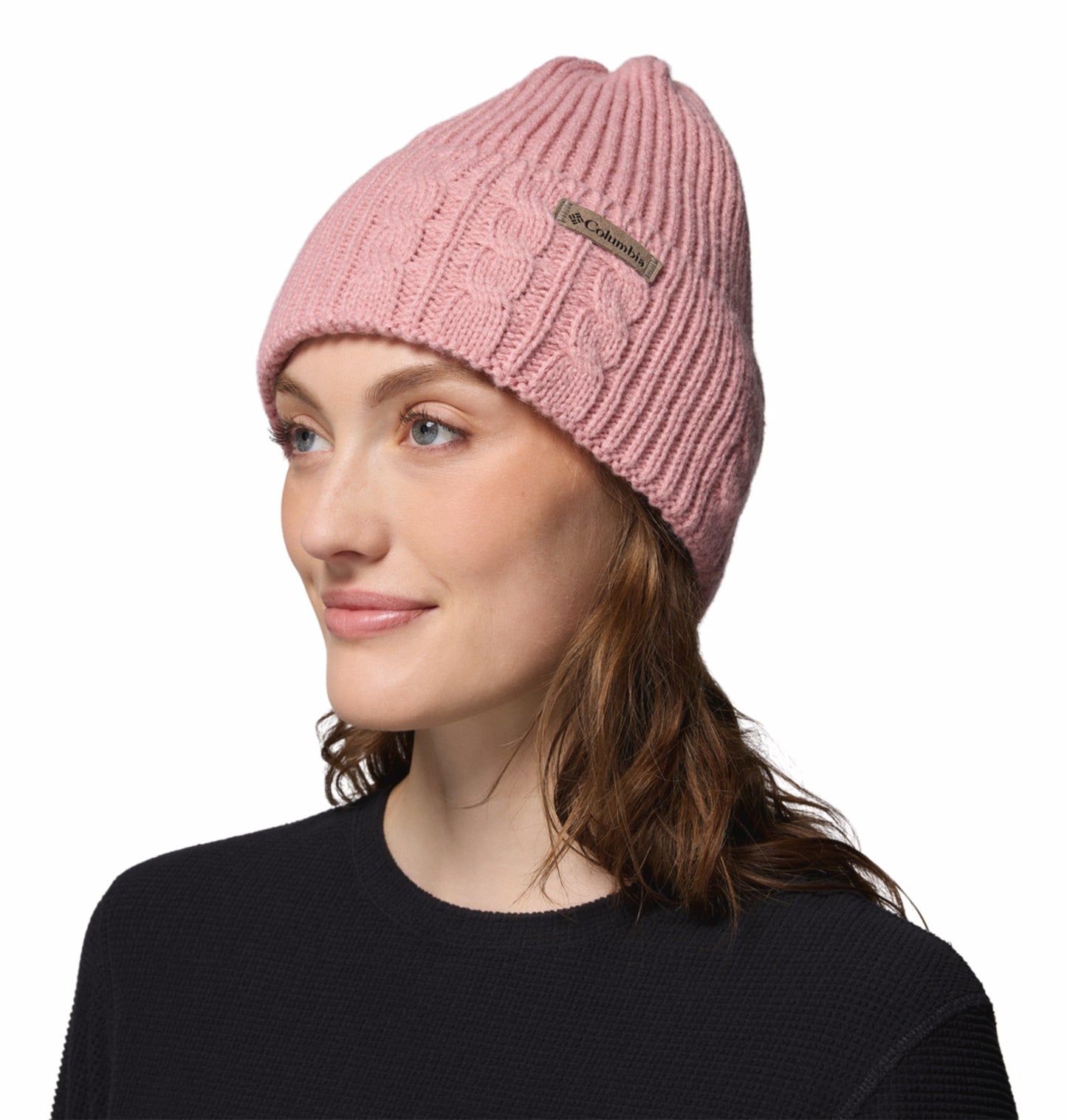 Columbia Women Pink Agate Pass Cable Knit Beanie