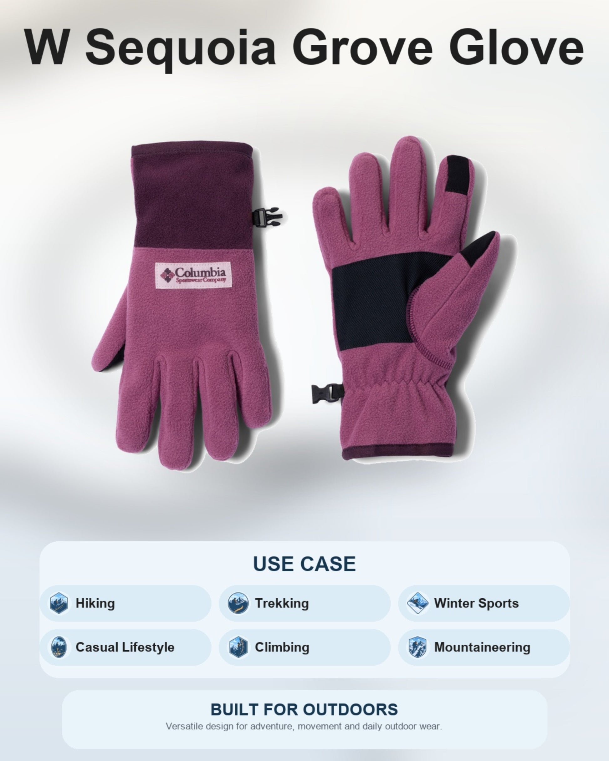 Columbia Women Purple W Sequoia Grove Gloves