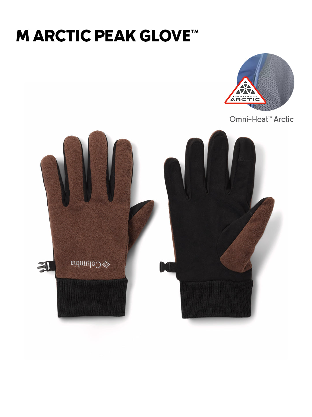 Columbia Mens Brown OmniHeat Arctic M Peak Gloves