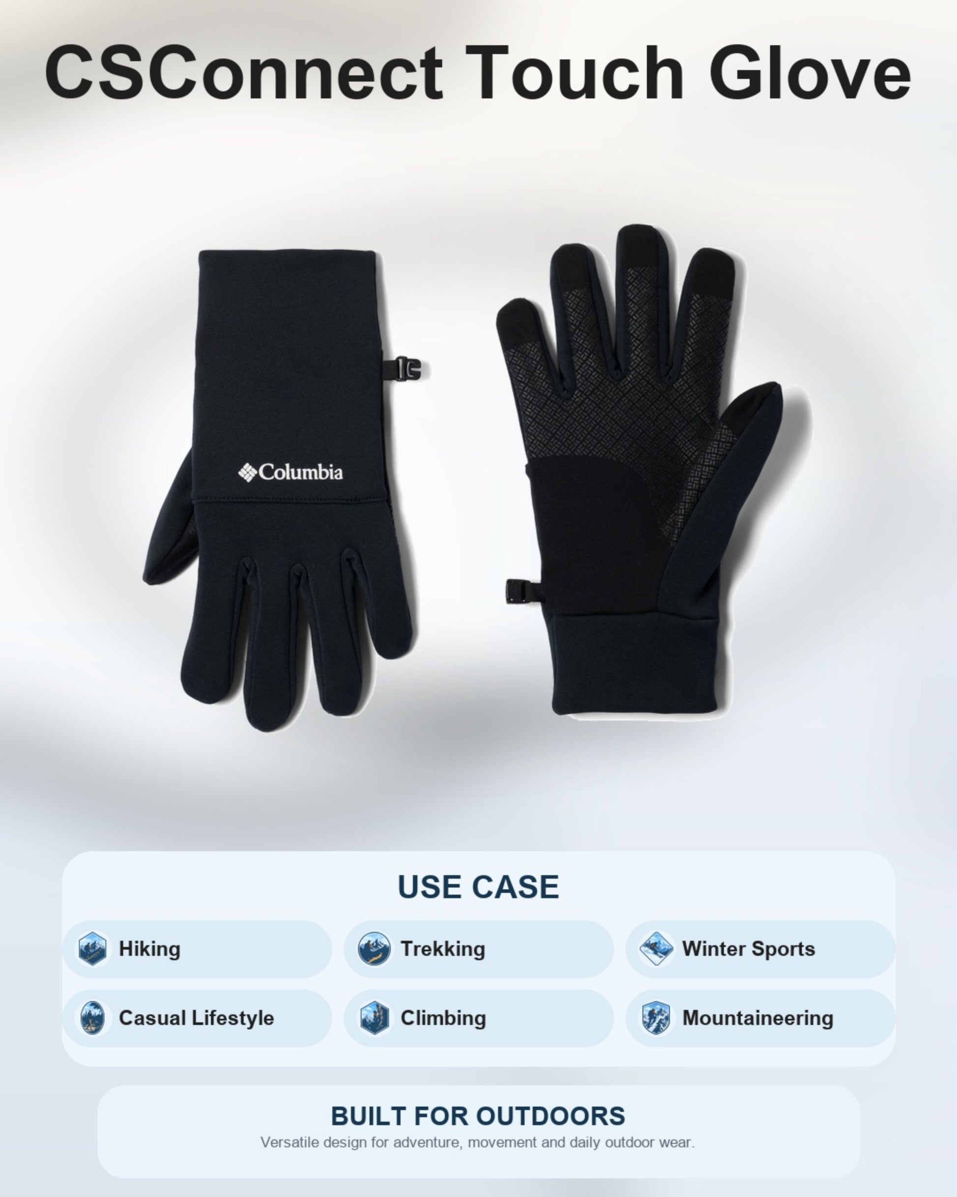 Columbia Men Black CSConnect Touch Gloves