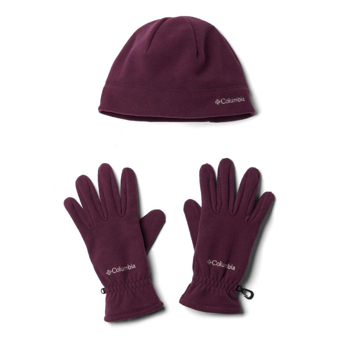 Columbia Unisex Maroon Fast Trek Hat And Gloves Set