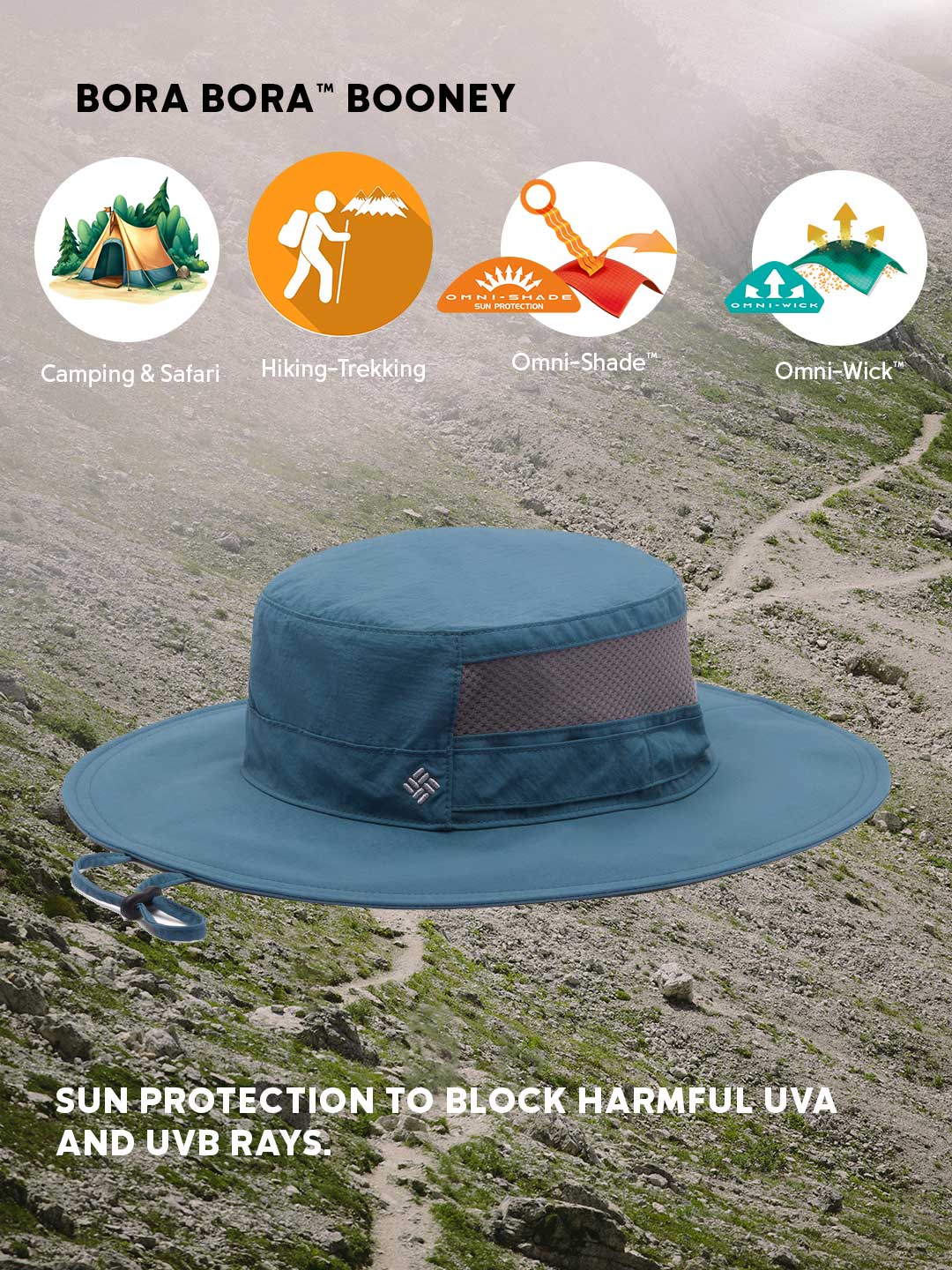 Columbia Unisex Blue Omni-Shade Bora Bora Booney Hat