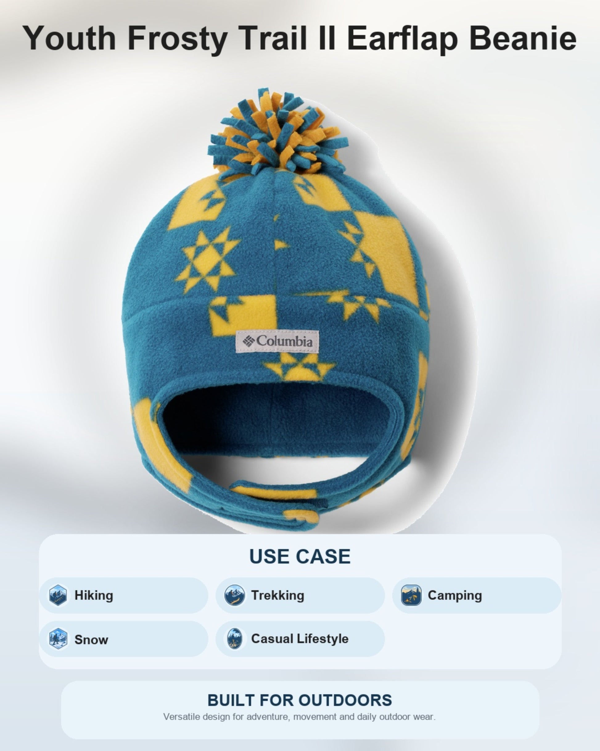 Columbia Kids Unisex Blue Frosty Trail II Earflap Beanie