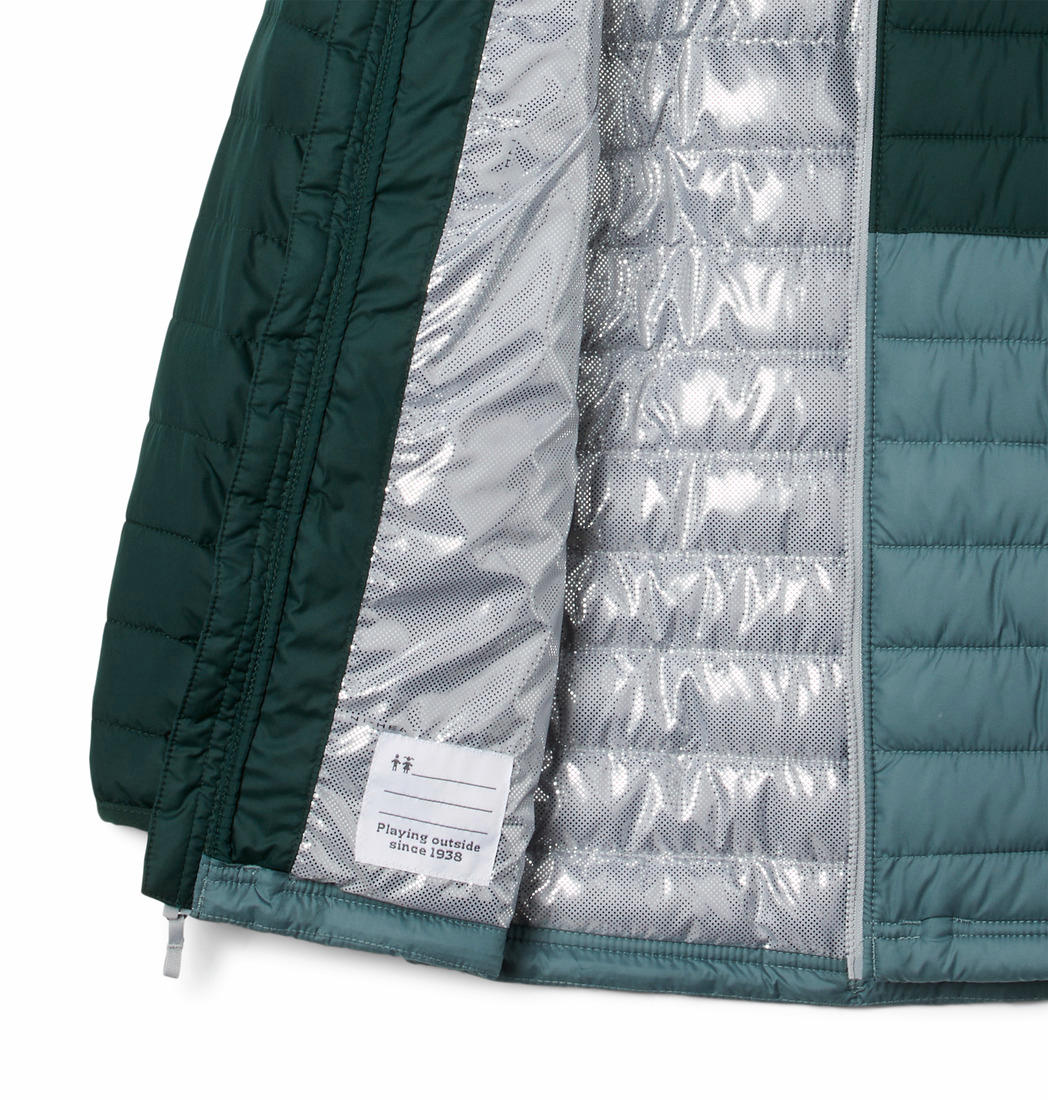 Columbia Kids Boys Green Powder Lite Boys Hooded Jacket
