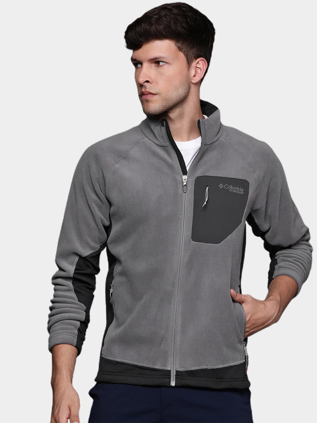 Columbia Men Grey Titan Pass 2.0 II Fleece Jacket