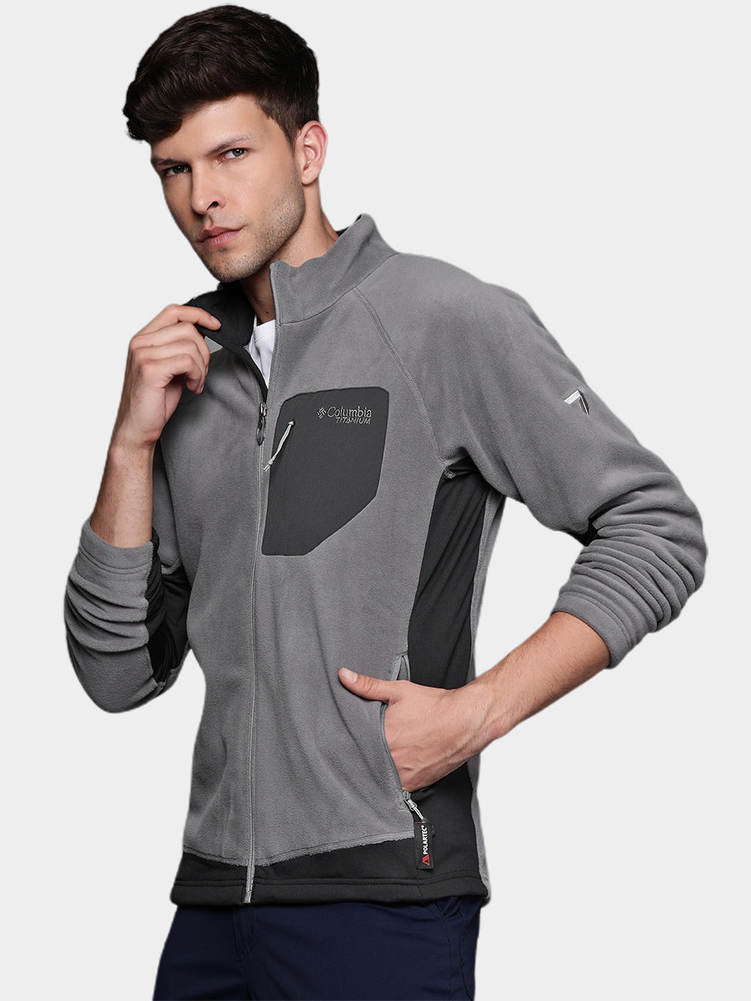 Columbia Men Grey Titan Pass 2.0 II Fleece Jacket