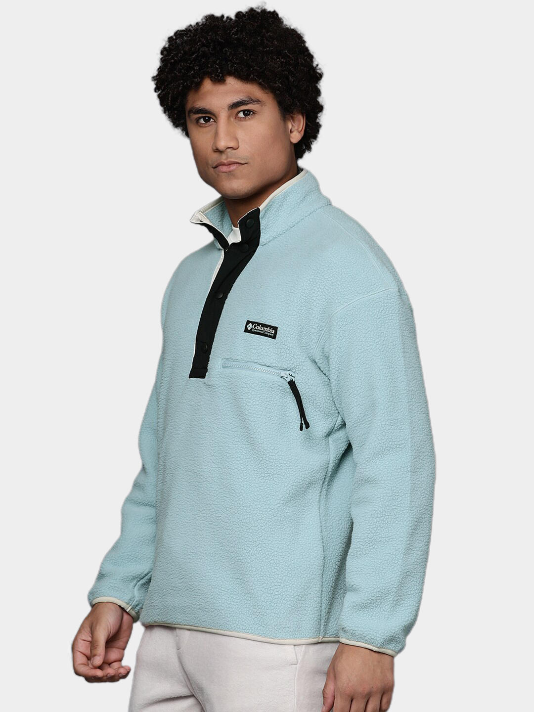 Columbia Men Blue Helvetia Half Snap Fleece Top