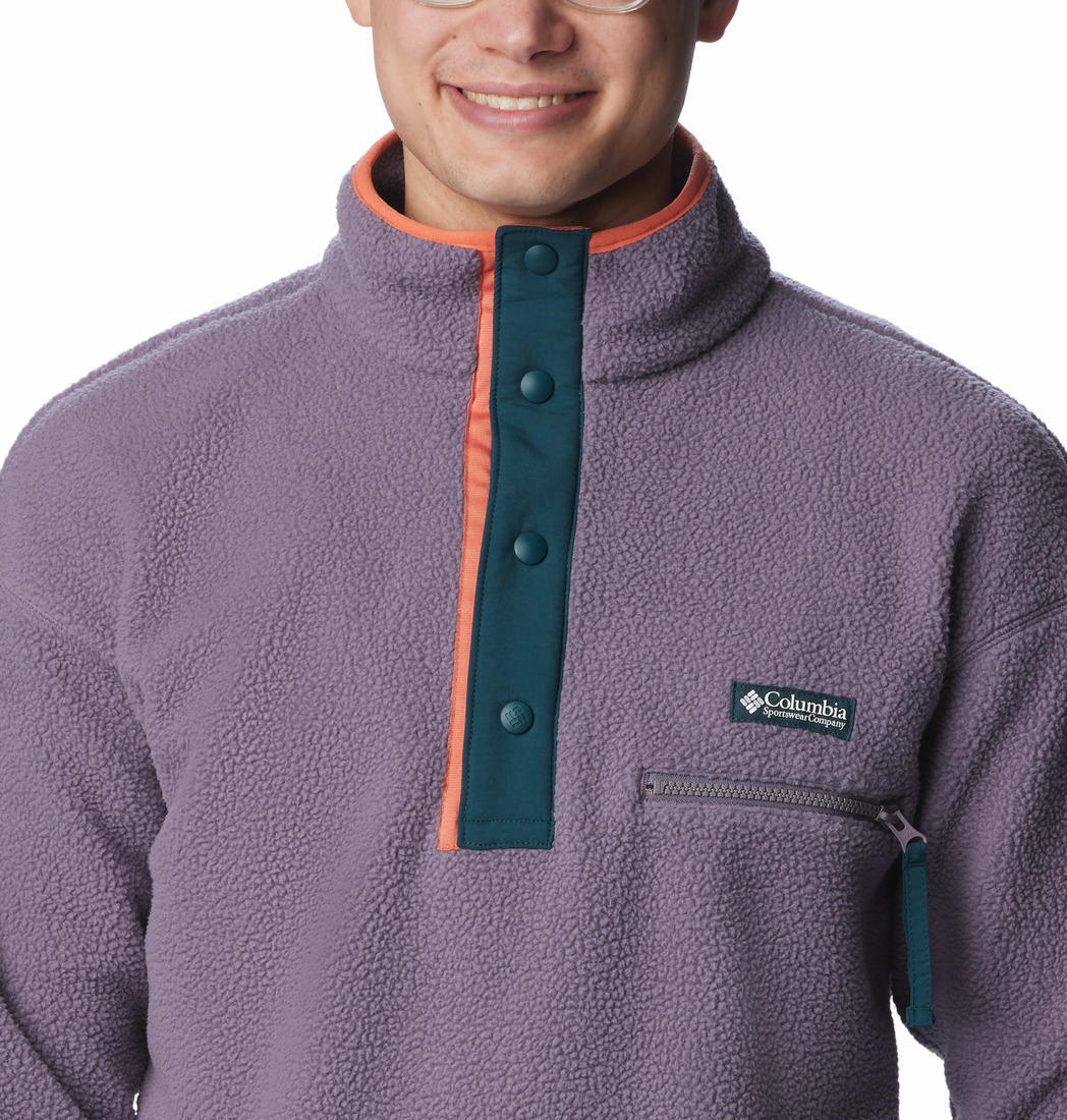Columbia Men Purple Helvetia Half Snap Fleece Top