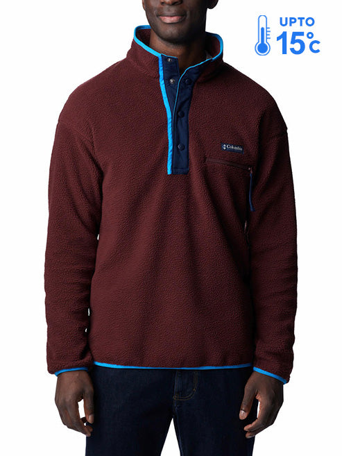 Columbia Men Maroon Helvetia Half Snap Fleece