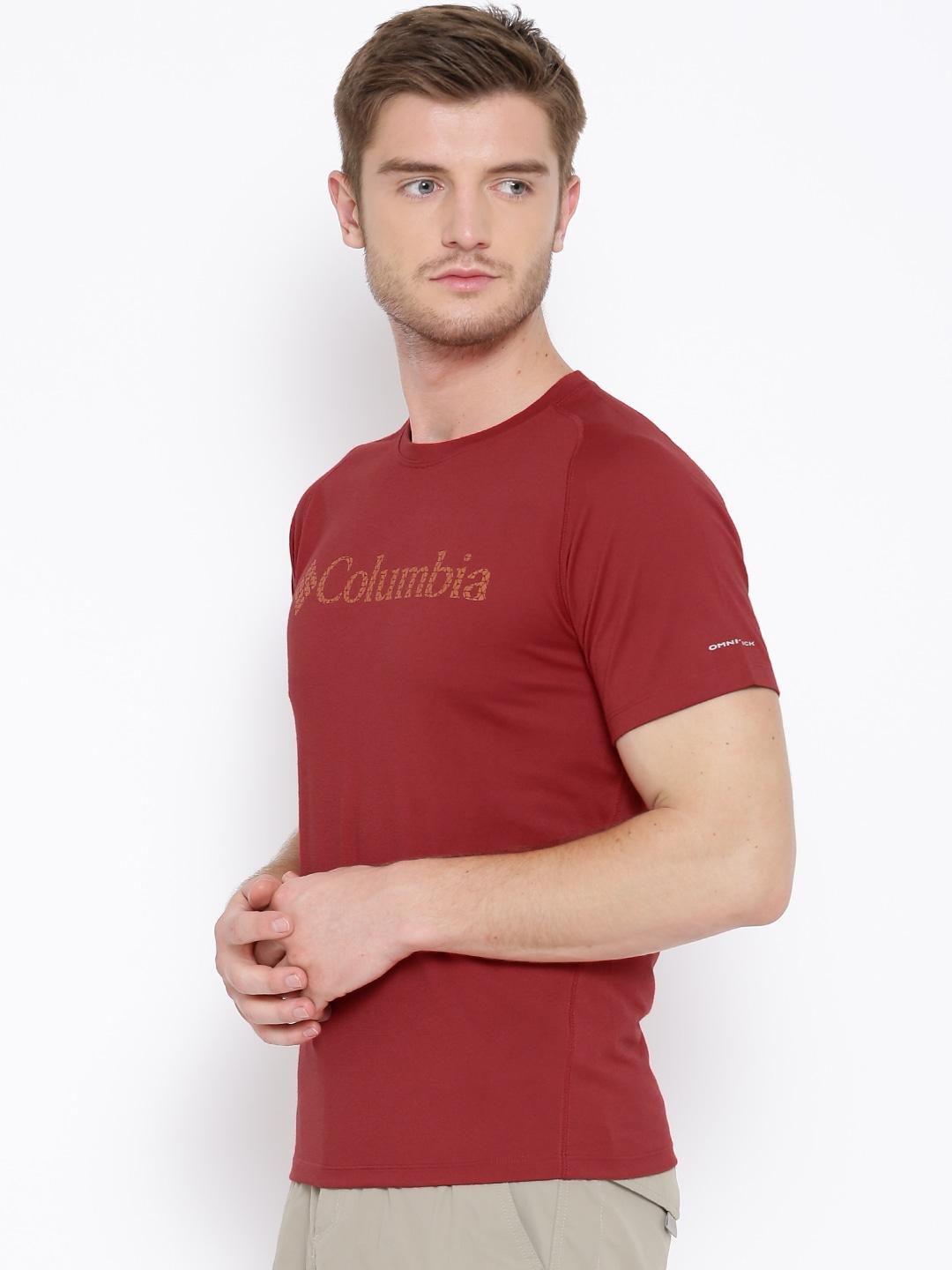 Columbia Men Red Mountain Tech Logo S S Crew (Sun Protection)
