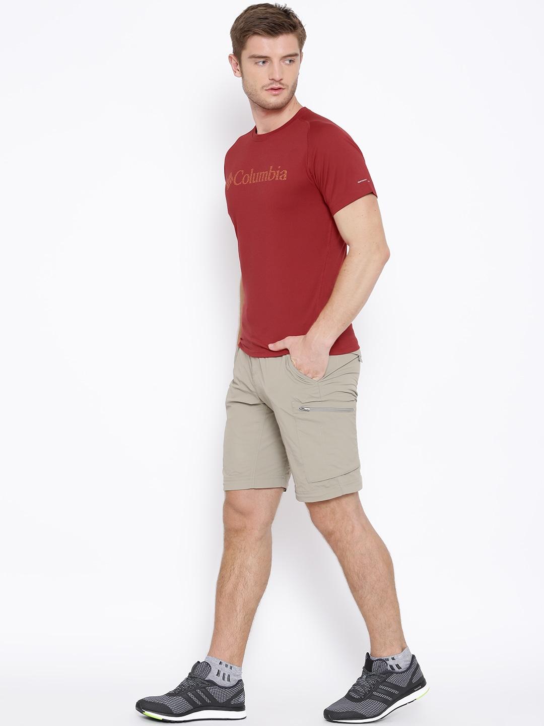 Columbia Men Red Mountain Tech Logo S S Crew (Sun Protection)