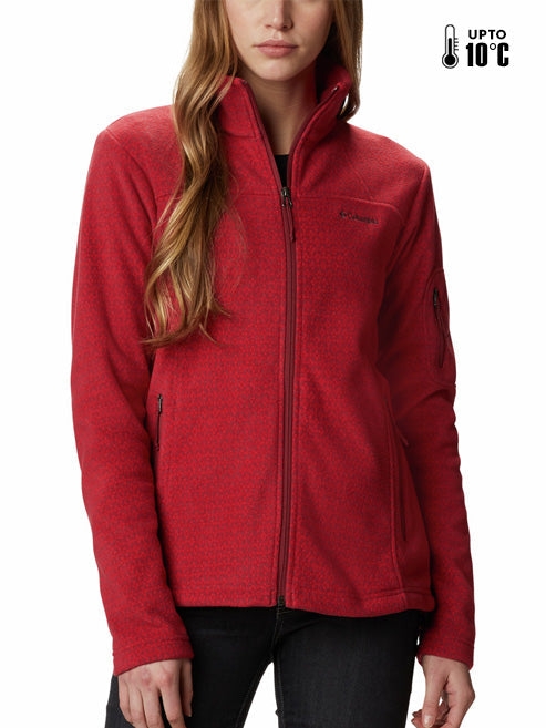 Columbia Women Red Fast Trek Printed Jkt