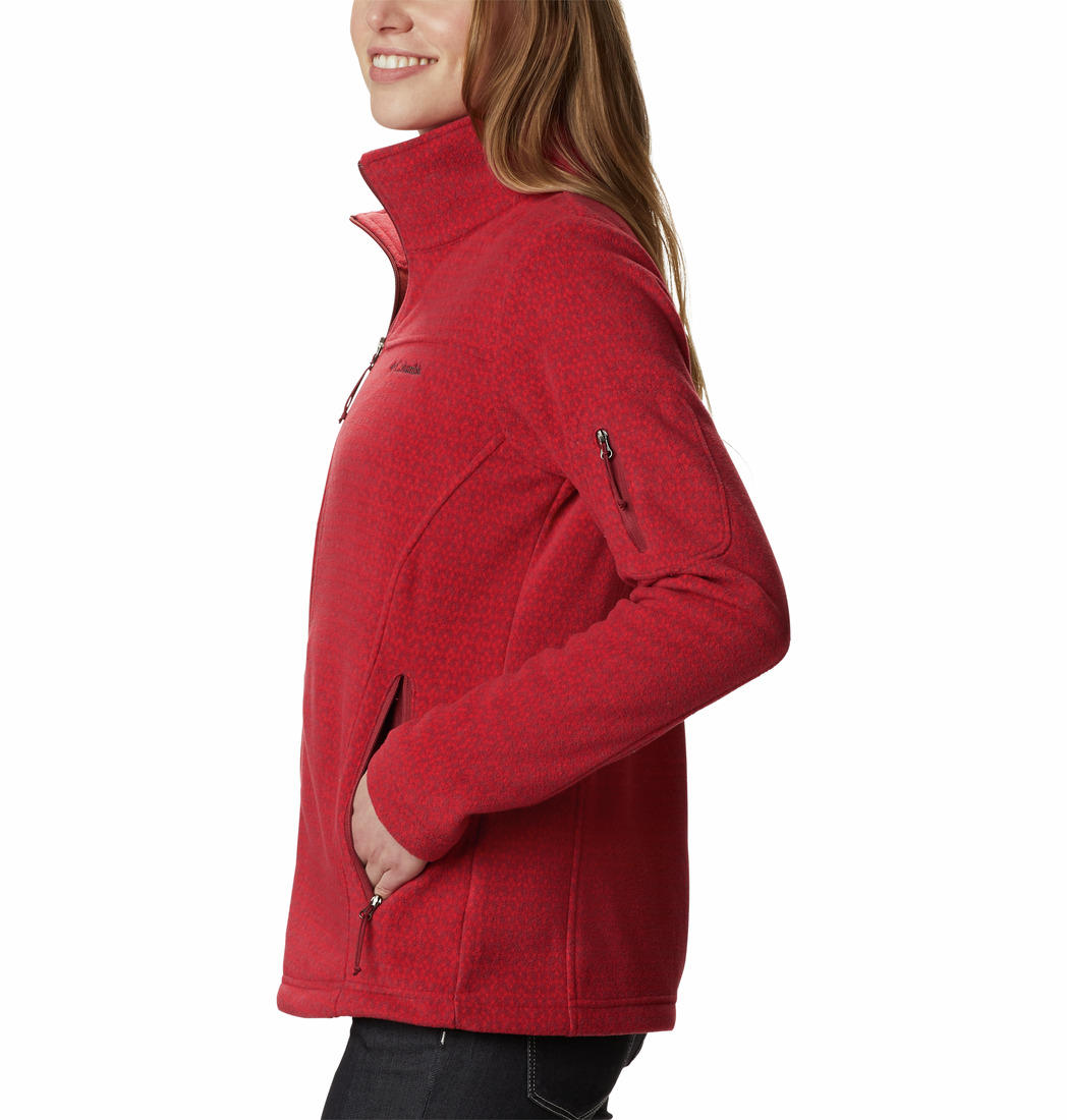 Columbia Women Red Fast Trek Printed Jkt