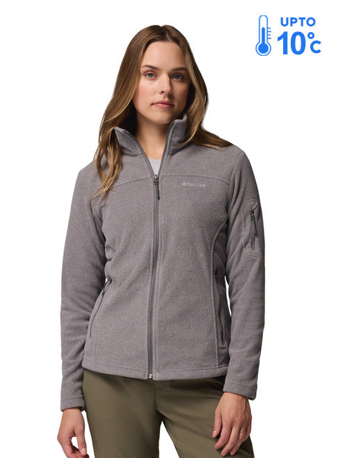 Columbia Women Grey Fast Trek II Fleece Jacket (Plus Size)