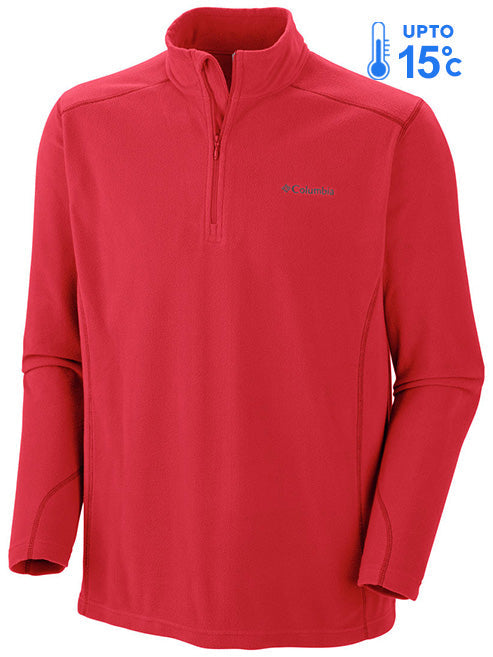 Columbia Men Red Klamath Range II Half Zip (Sun Protection)