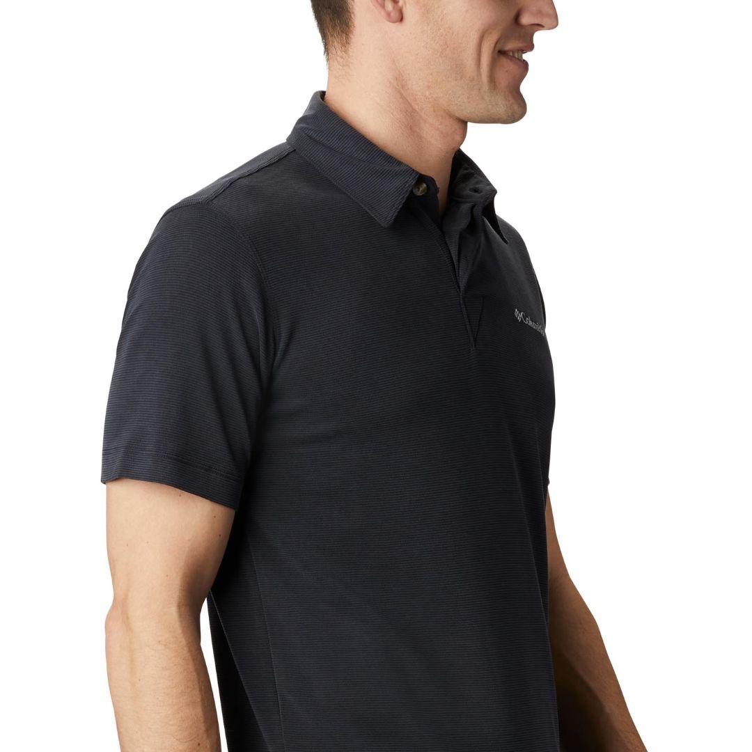 Columbia Men Black Sun Ridge Polo (Sun Protection)