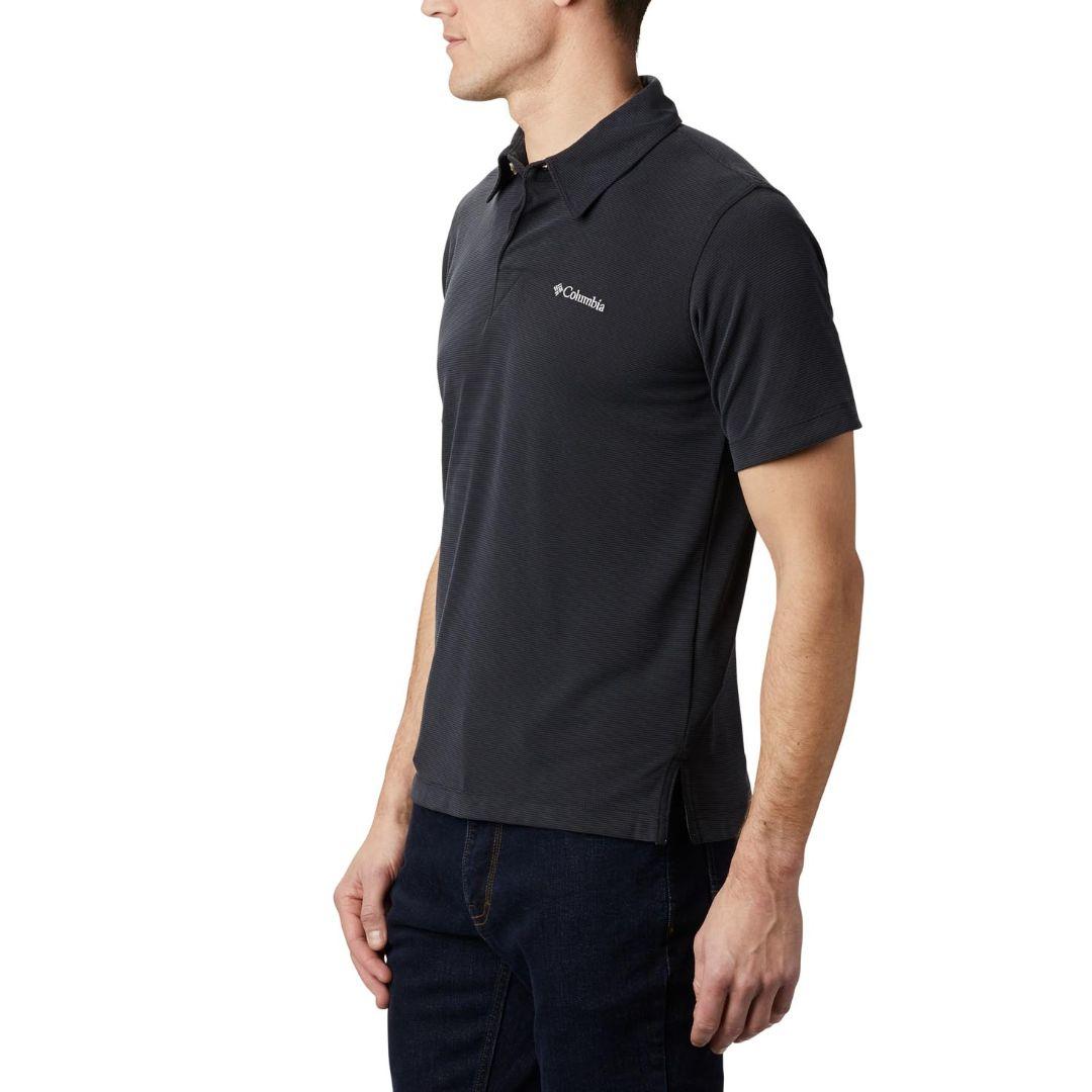 Columbia Men Black Sun Ridge Polo (Sun Protection)