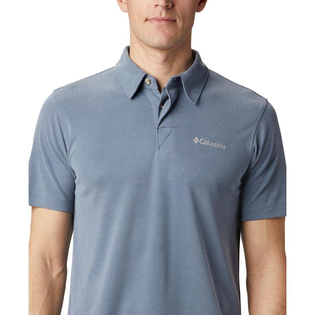 Columbia Men Blue Sun Ridge Polo (Sun Protection)