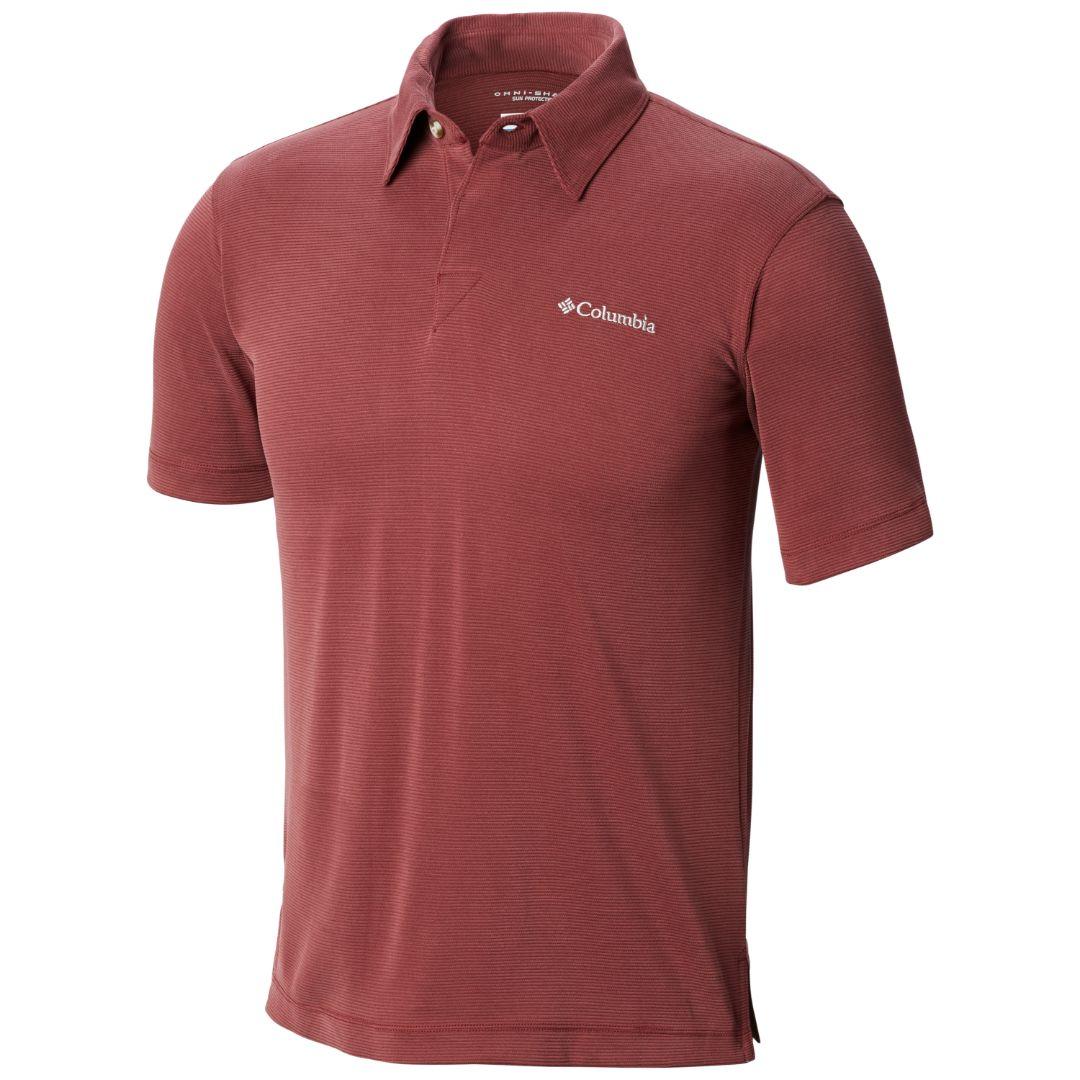 Columbia Men Red Sun Ridge Polo (Sun Protection)