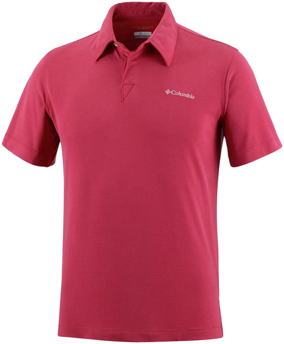 Columbia Men Red Sun Ridge Polo (Sun Protection)