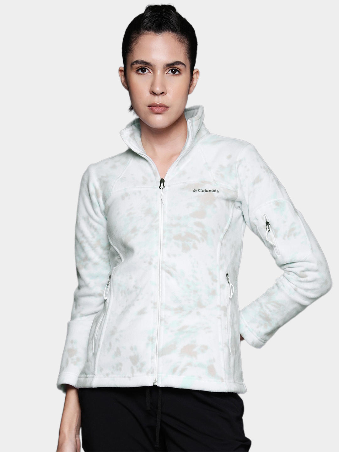 Columbia Women Multi Fast Trek Printed Fleece Jacket