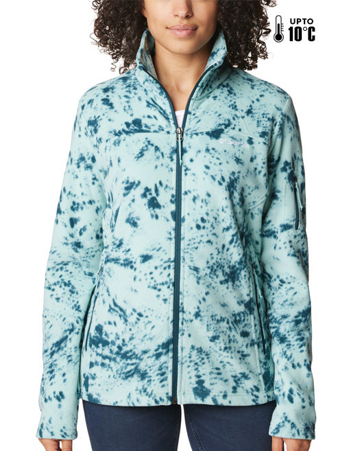 Columbia Women Blue Fast Trek Printed Fleece Jacket