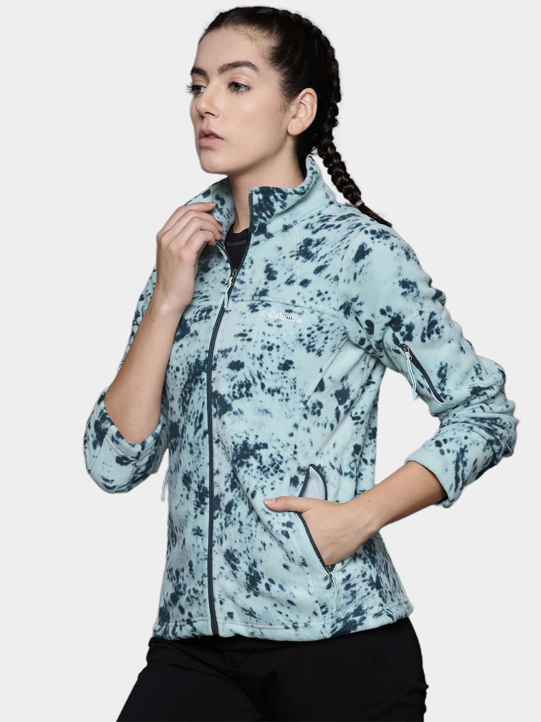 Columbia Women Multi Fast Trek Printed Fleece Jacket