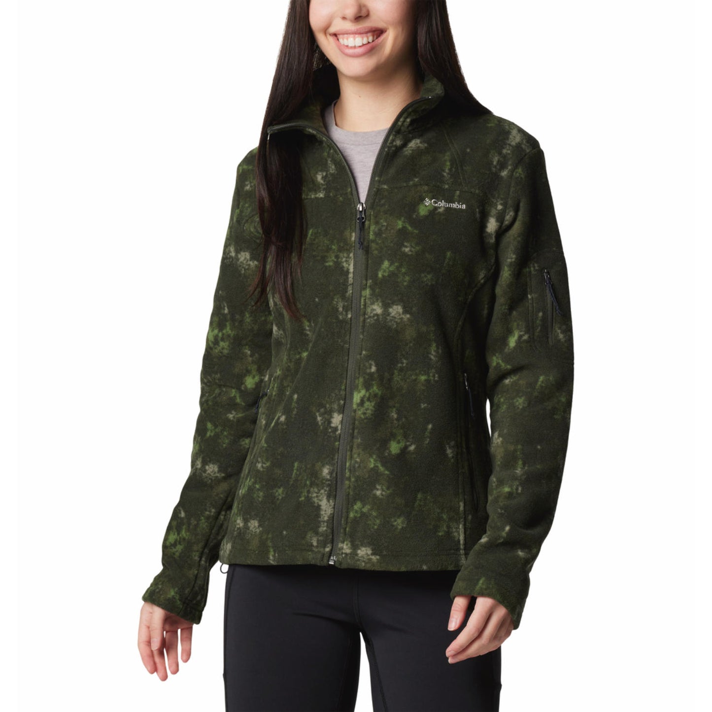 Columbia Womens Green Fast Trek Printed Jkt