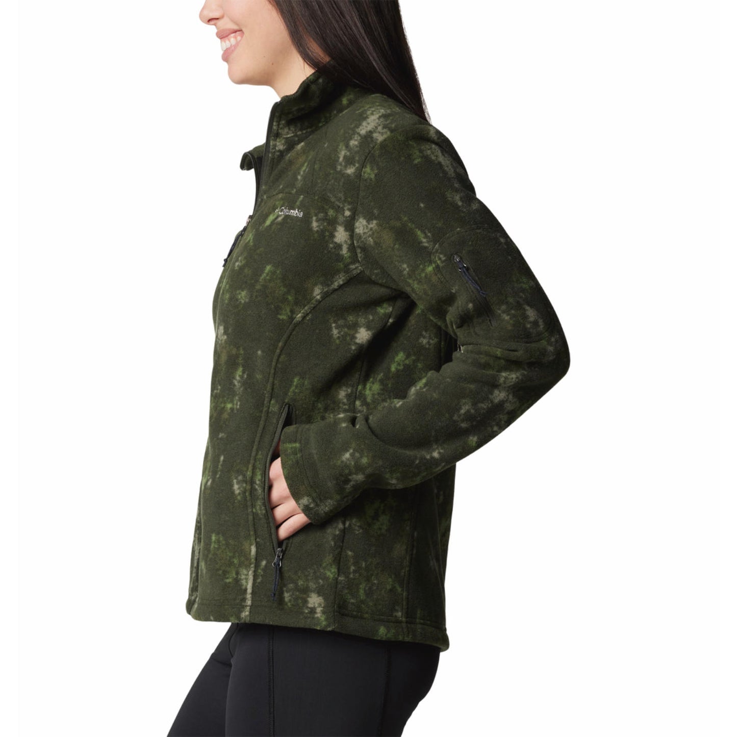 Columbia Womens Green Fast Trek Printed Jkt