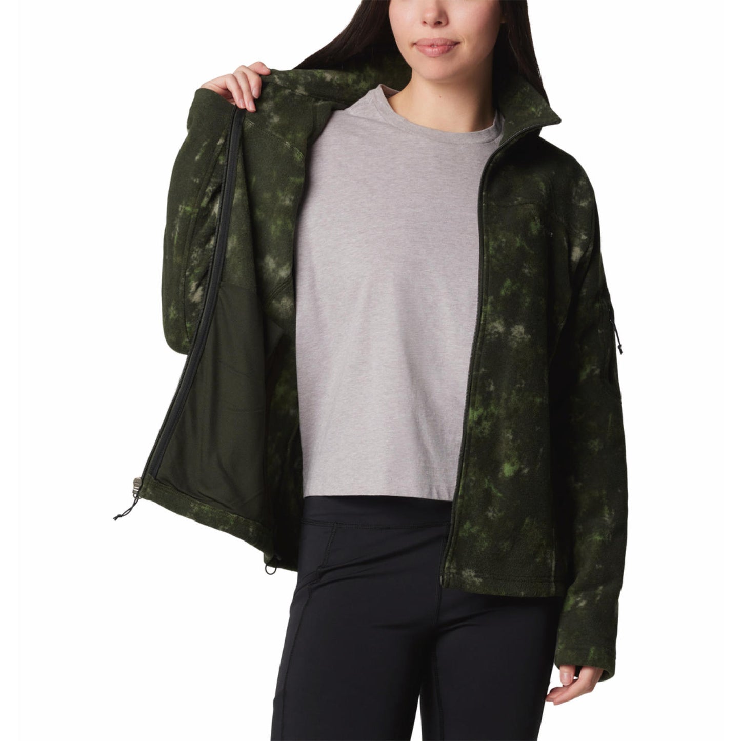 Columbia Womens Green Fast Trek Printed Jkt