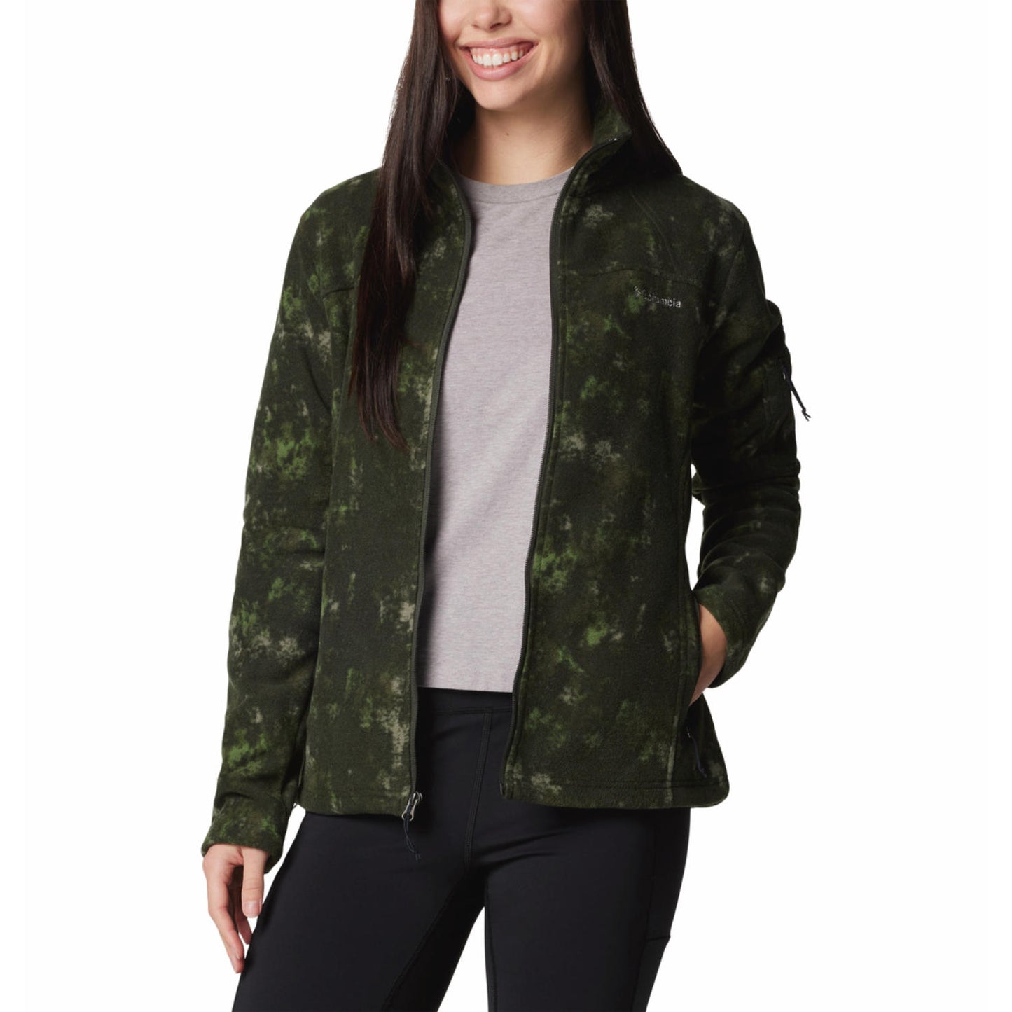 Columbia Womens Green Fast Trek Printed Jkt