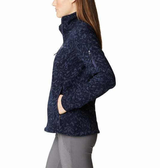 Columbia Women Blue Fast Trek Printed Fleece Jacket