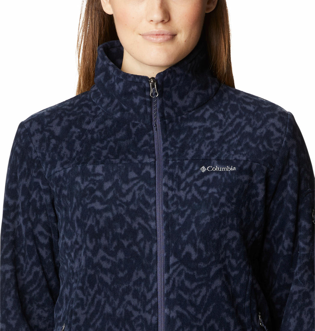 Columbia Women Blue Fast Trek Printed Fleece Jacket