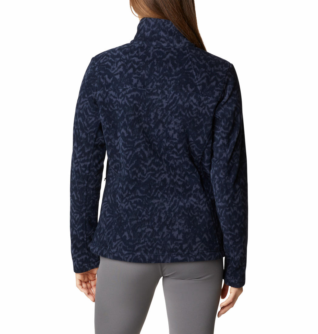 Columbia Women Blue Fast Trek Printed Fleece Jacket