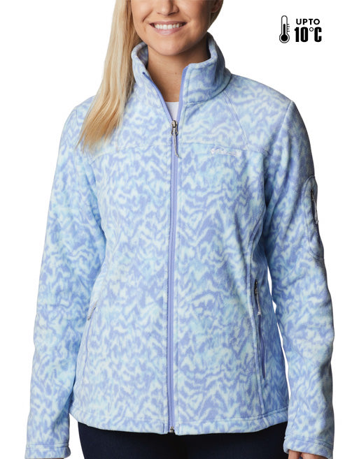 Columbia Women Purple Fast Trek Printed Fleece Jacket