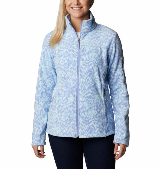 Columbia Women Blue Fast Trek Printed Fleece Jacket