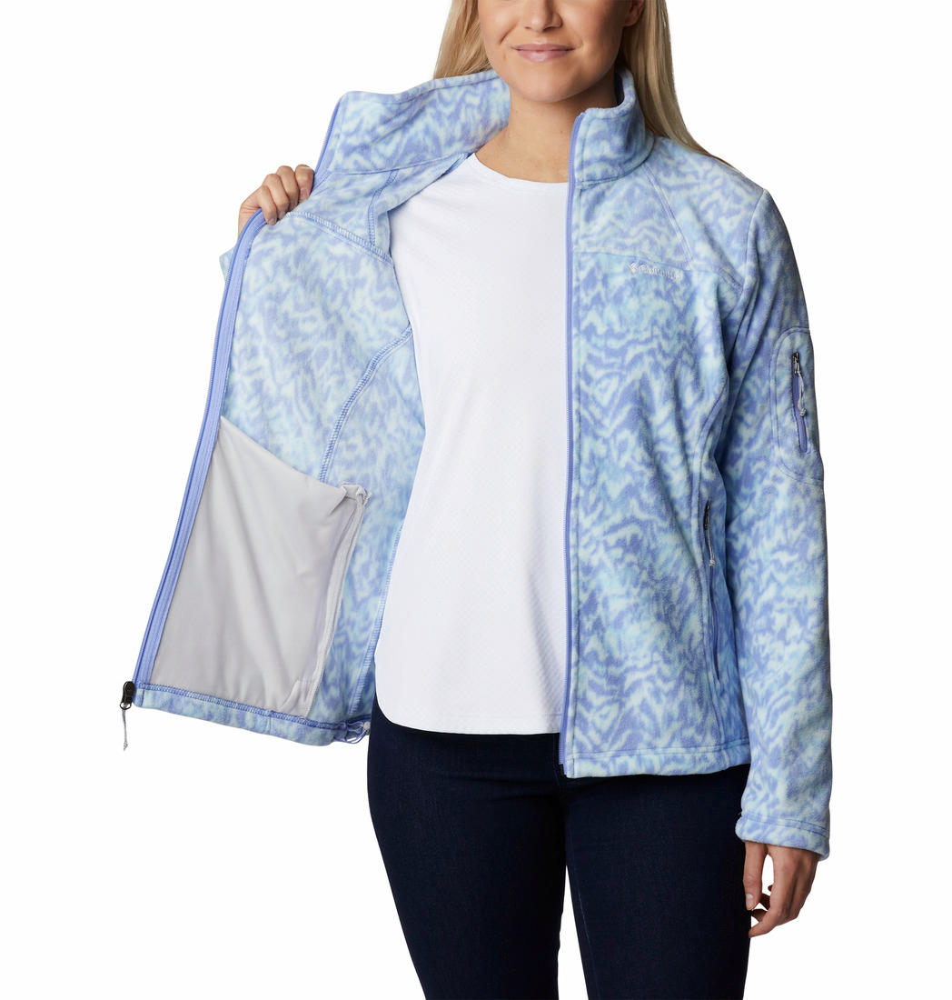 Columbia Women Blue Fast Trek Printed Fleece Jacket