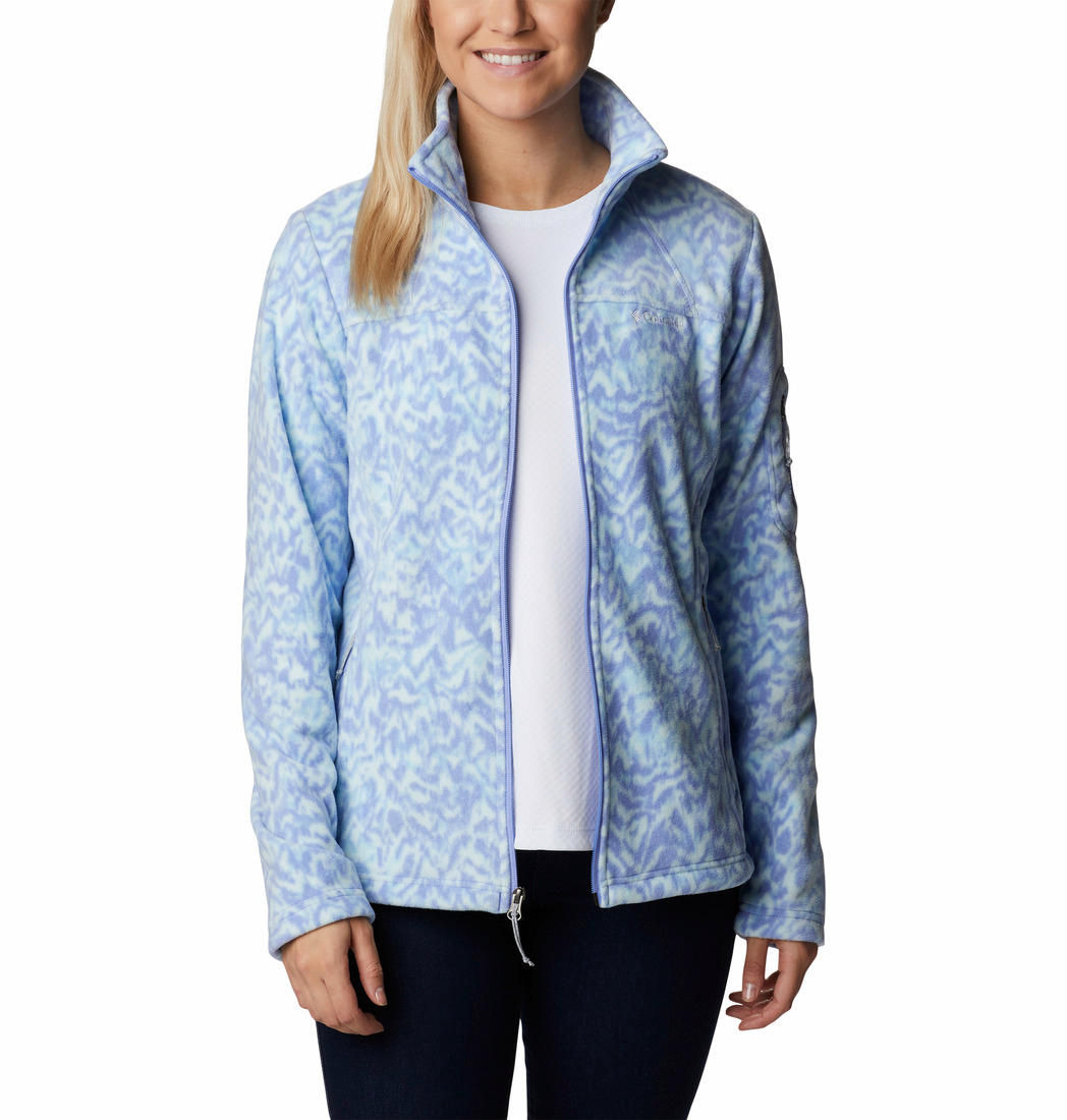 Columbia Women Blue Fast Trek Printed Fleece Jacket