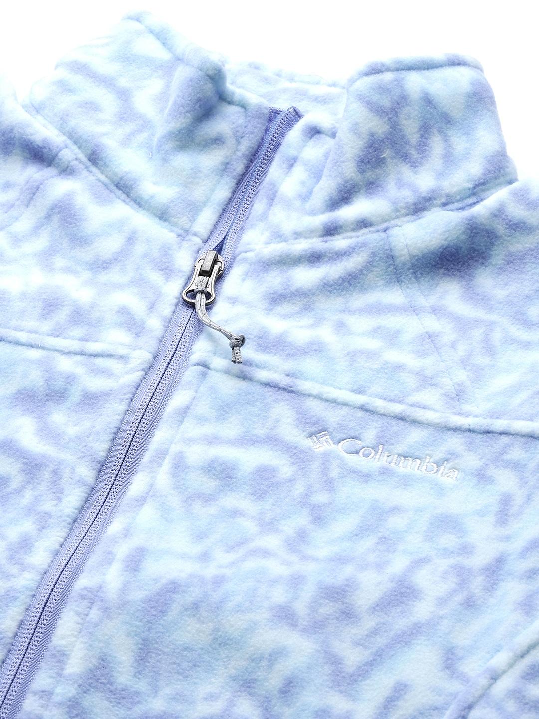 Columbia Women Blue Fast Trek Printed Fleece Jacket