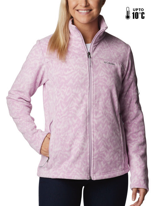 Columbia Women Purple Fast Trek Printed Fleece Jacket