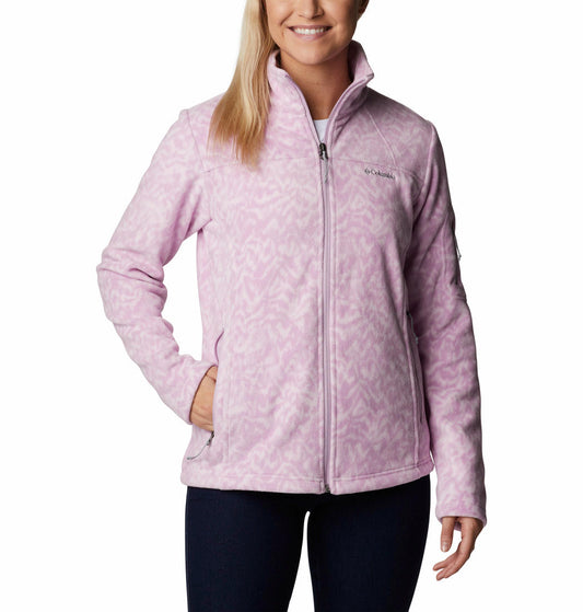 Columbia Women Purple Fast Trek Printed Fleece Jacket