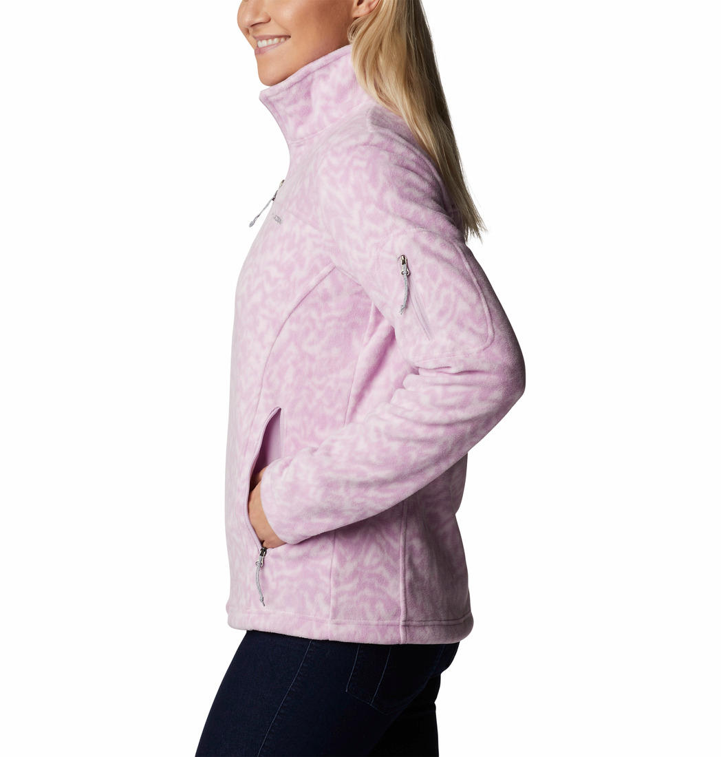 Columbia Women Purple Fast Trek Printed Fleece Jacket