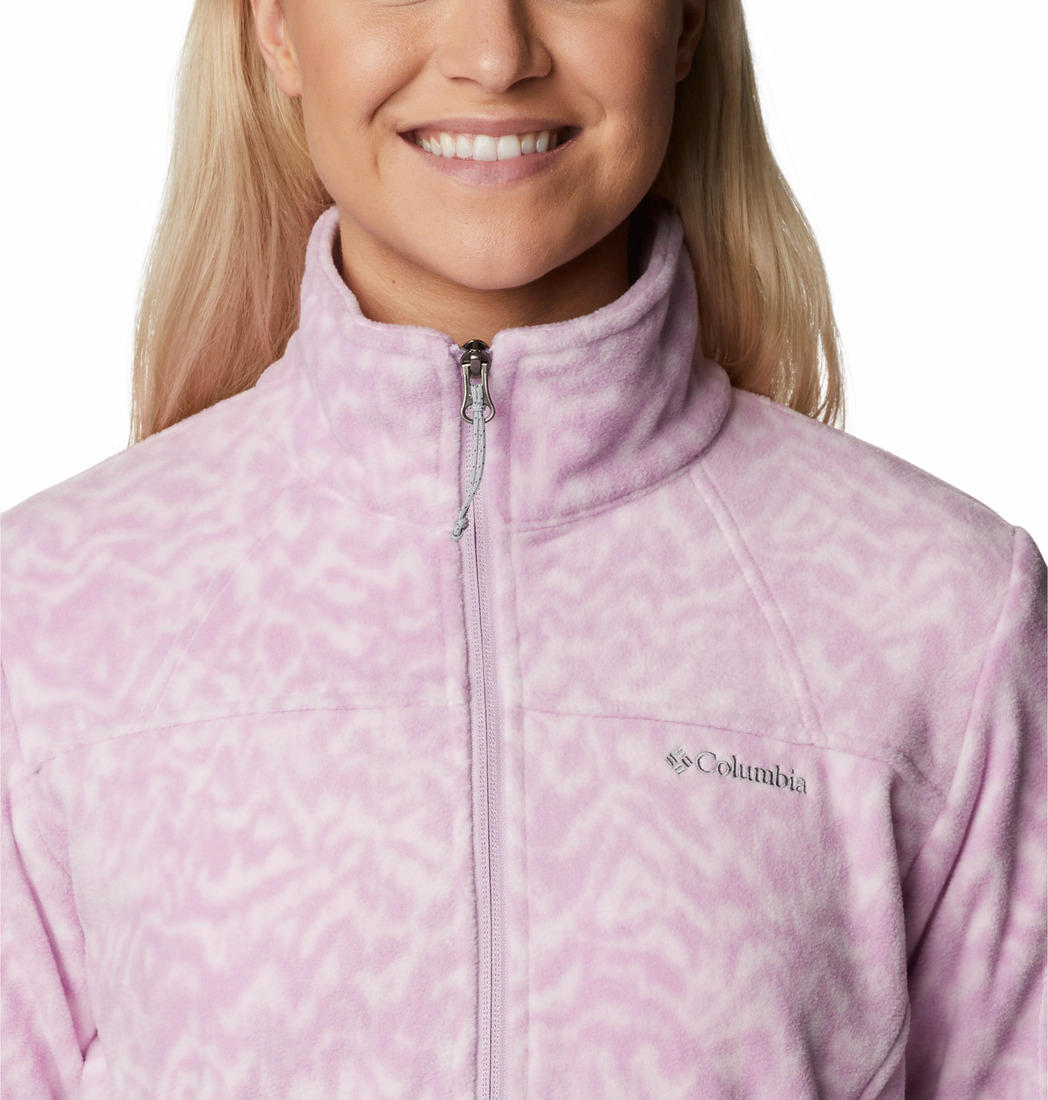 Columbia Women Purple Fast Trek Printed Fleece Jacket