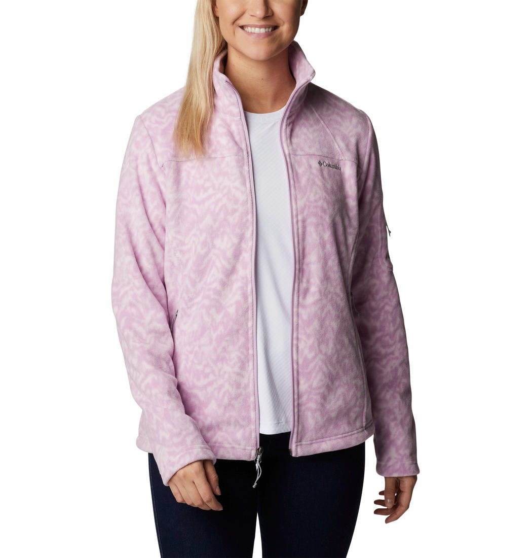 Columbia Women Purple Fast Trek Printed Fleece Jacket